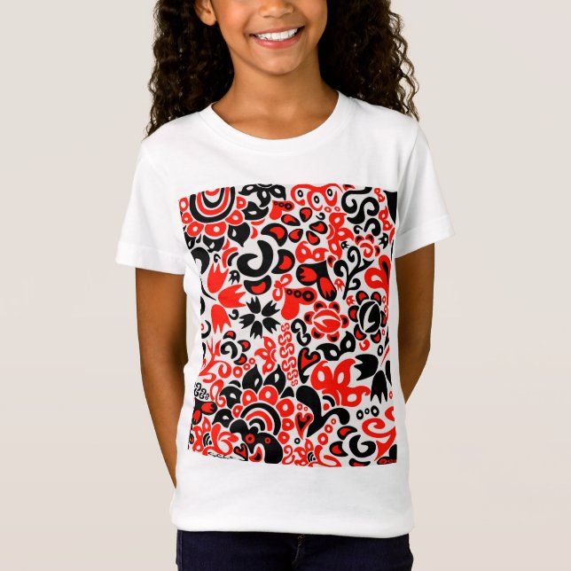 Camiseta Espetáculo floral de arte popular ucraniana (Frente)