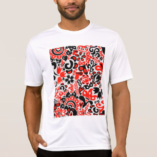 Camiseta Espetáculo floral de arte popular ucraniana