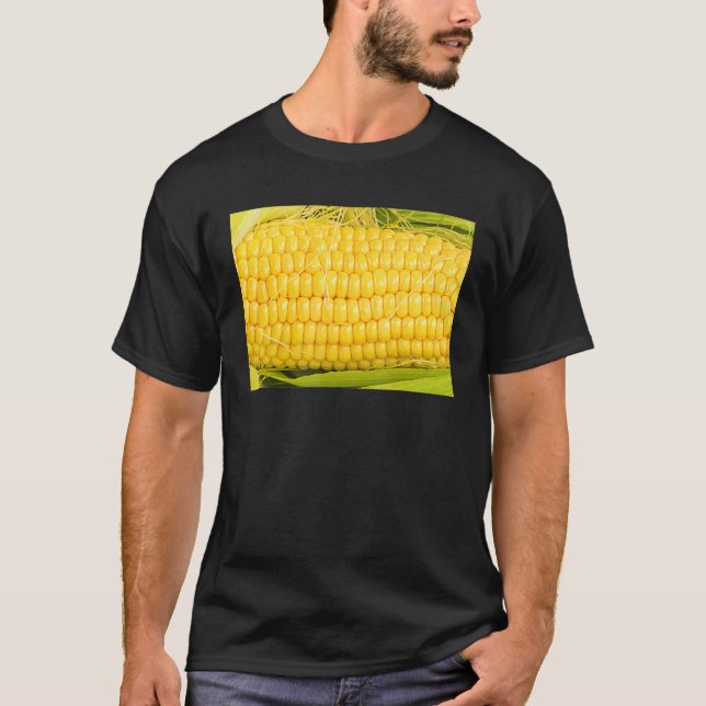 Camiseta Espiga De Milho Com Seda E Folhas Na Espiga (Frente)