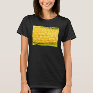 Camiseta Espiga De Milho Com Seda E Folhas Na Espiga