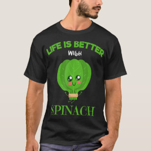 Camiseta Espinafre Orgânico I Life Is Melhor Com I Saudável