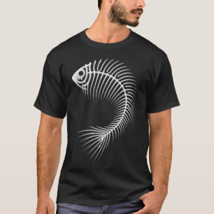 Camiseta Espinha de Peixe Abstrata Curva, Preto / Sem Fundo