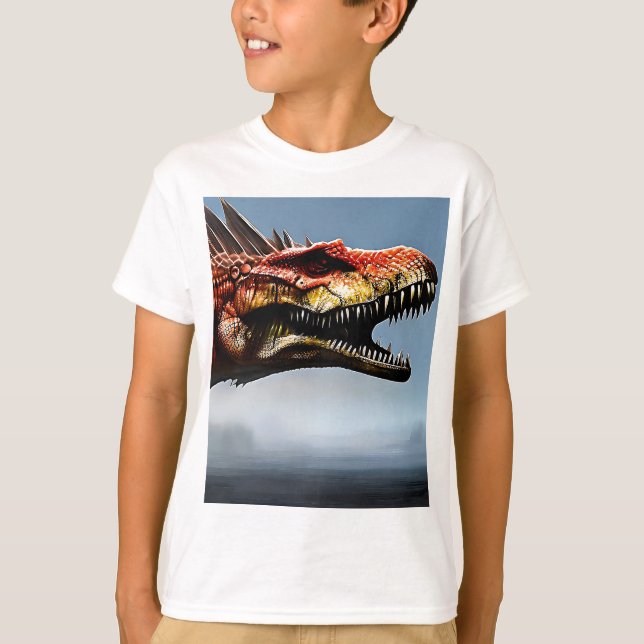 Camiseta Espinossauro Assustador Dinossauro, (Frente)
