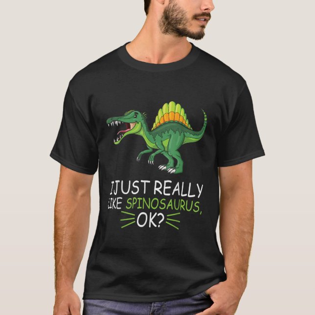 Camiseta Espinossauro Dinossauro Ao Lover Eu Gosto Muito De (Frente)