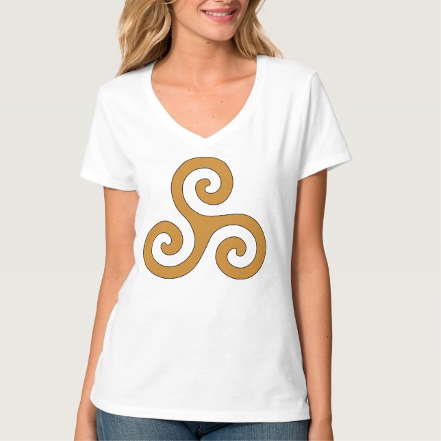 Camiseta Espirais do ouro Brown Triskelion (Frente)