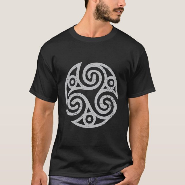 Camiseta Espiral Celta Tripla Da Vida Triskelion Triskele (Frente)