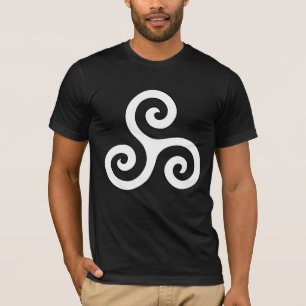 Camiseta Espiral Celta Triskelion em Branco
