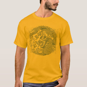 Camiseta Espiral chinesa do círculo do dragão