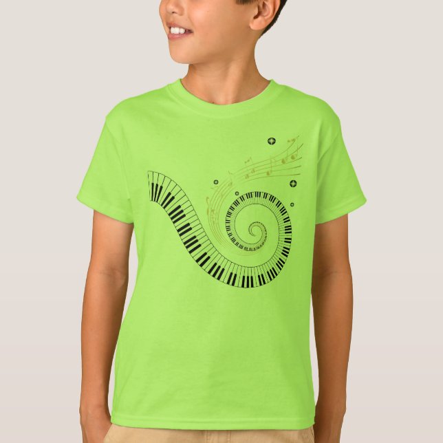 Camiseta espiral clássico de piano (Frente)