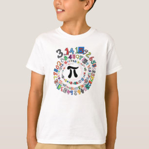 Camiseta Espiral colorida dos dígitos do Pi