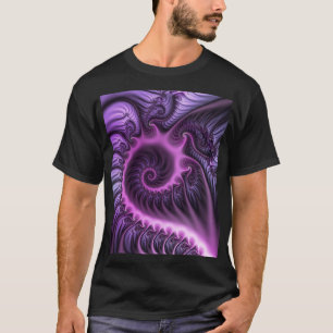Camiseta Espiral De Arte Fractal, Roxal, Rosa-Legal, vívida