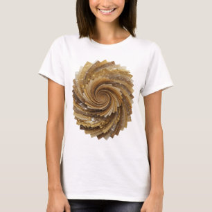 Camiseta Espiral Dourada Prateada Design Negrito Atraente