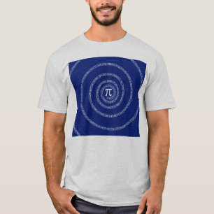 Camiseta Espiral para a tipografia do Pi no azul