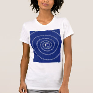 Camiseta Espiral para a tipografia do Pi no azul