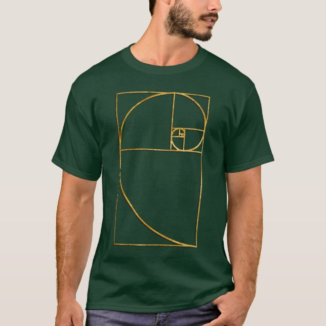 Camiseta Espiral sagrado de Fibonacci da relação dourada (Frente)