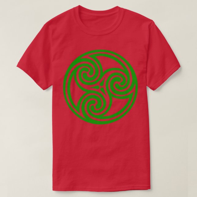 Camiseta Espiral Verde Celta Tripla (Frente do Design)