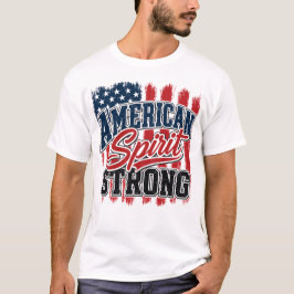 Camiseta Espírito Americano Forte 4 de Julho Patriótico