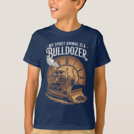 Camiseta Espírito Animal Escavadeira Motivacional Retro Div