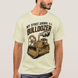 Camiseta Espírito Animal Trator de Esteira Engraçado Vintag