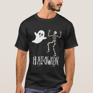 Camiseta Espírito Assustador Do Halloween E Esqueleto Engra