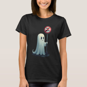 Camiseta Espírito assustador Sem WiFi Assombrado Boo Horror