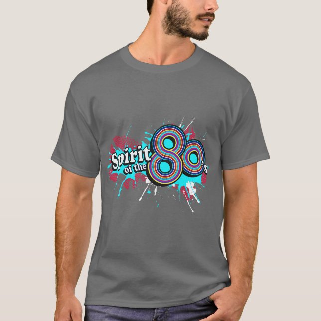 Camiseta "Espírito cinza do logotipo t dos multi-azuis dos (Frente)