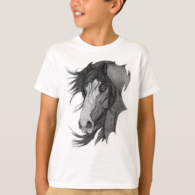 Camiseta 'Espírito' Clydesdale Stallion Horse Art (Frente)