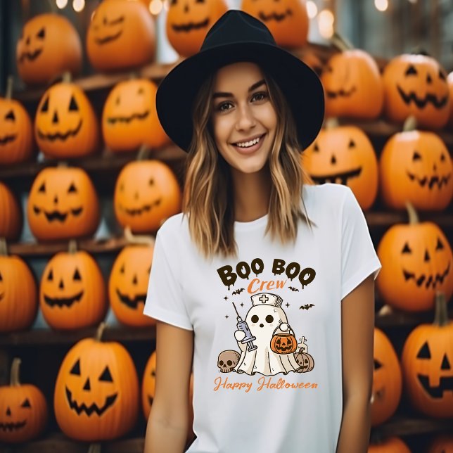 Camiseta Espírito da Equipe Spooky: Boo Boo Crew Halloween (Criador carregado)
