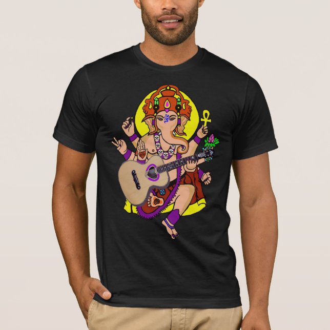Camiseta Espírito da guitarra de Ganesha (Frente)