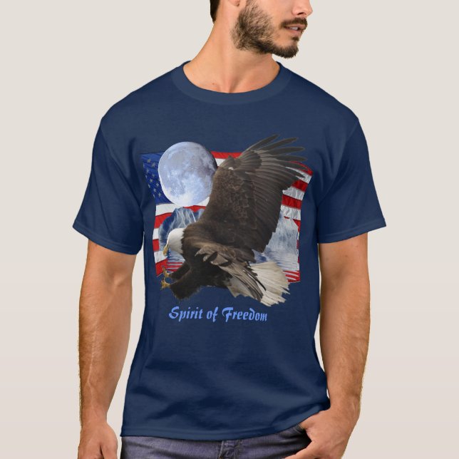 Camiseta ESPÍRITO DA LIBERDADE DE Águia Balda Roupa (Frente)