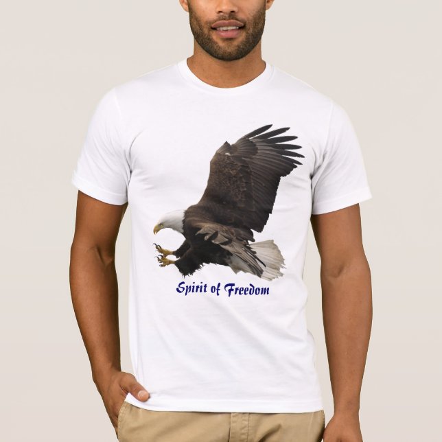 Camiseta ESPÍRITO DA LIBERDADE DE T-Shirt Selvagem Bald Eag (Frente)