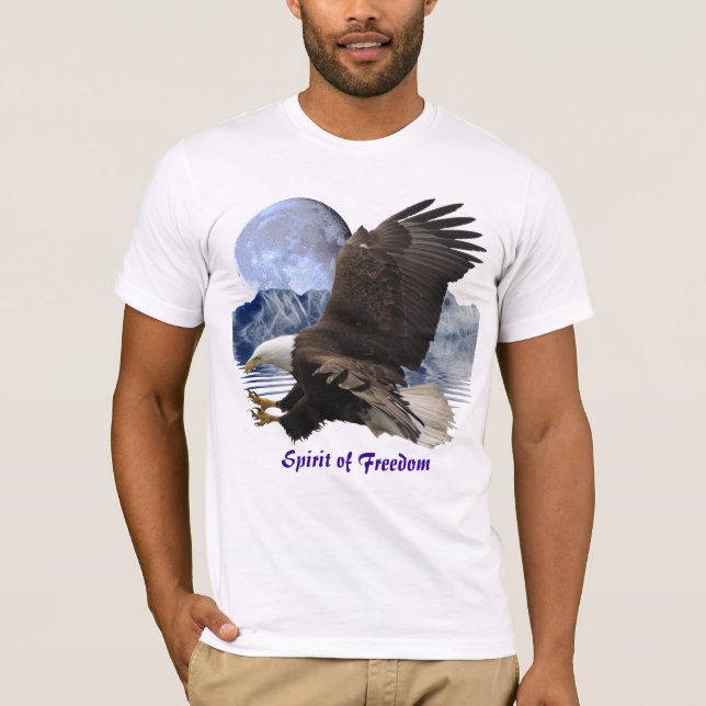 Camiseta ESPÍRITO DA LIBERDADE DE T-Shirt Selvagem Bald Eag (Frente)