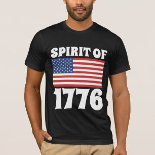 CAMISETA ESPÍRITO DE 1776 T-SHIRTS PRETOS PATRIÓTICOS