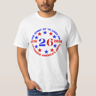 CAMISETA ESPÍRITO DE "26 VIDAS EM: CELEBRAR A 250ª AMÉRICA