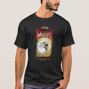 Camiseta Espírito de Águia Nativo Americano Mucogo Vintage