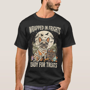 Camiseta Espírito de Bulldog Francês Envolto em Halloween