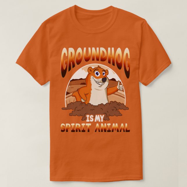 Camiseta Espírito de Dia do Groundhog (Frente do Design)