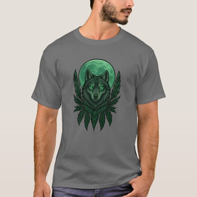 Camiseta Espírito de Indígenas do Lobo Americano Nativo (Frente)