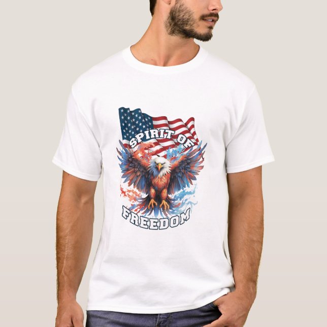 Camiseta Espírito De Liberdade Homens Brancos (Frente)