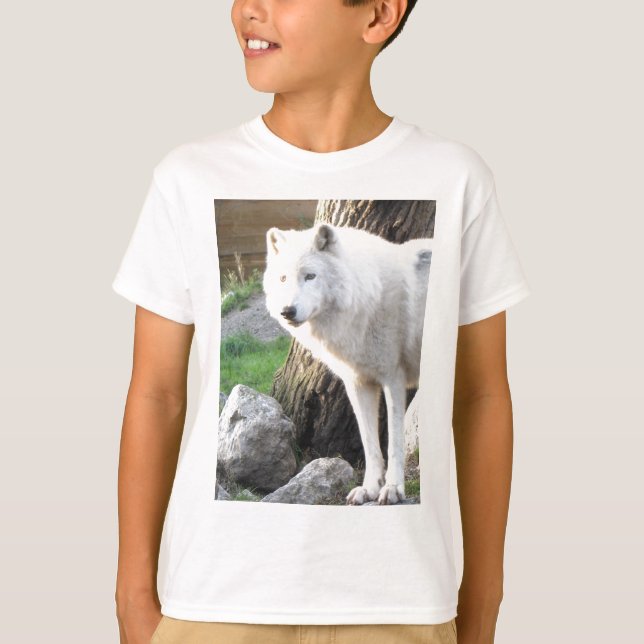 Camiseta Espírito de lobo branco albino - Presentes da Thér (Frente)