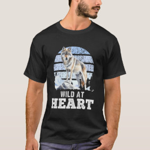 Camiseta Espírito de Lobo SELVAGEM DE CORAÇÃO Lobos Engraça