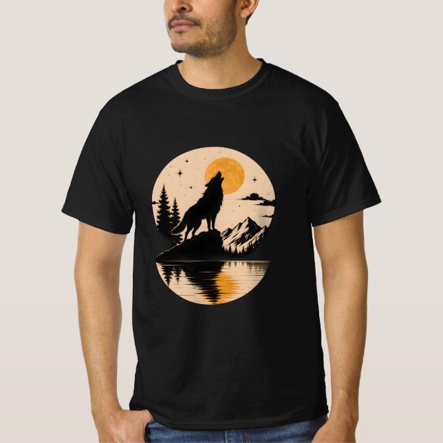 Camiseta Espírito de Lobo sob a Lua (Frente)
