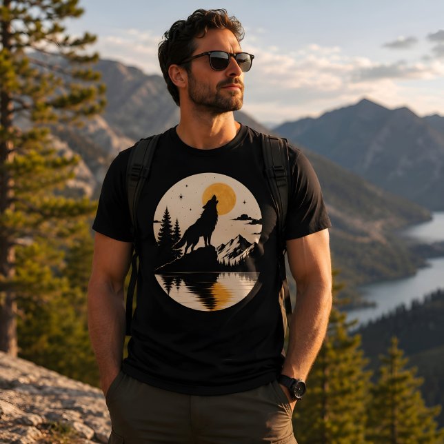 Camiseta Espírito de Lobo sob a Lua (Criador carregado)