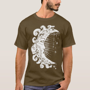 Camiseta Espírito de Moon Crescente Gótico Gótico Astrologi
