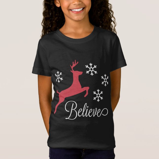 Camiseta Espírito de Natal Acredita Em Arena Voadora Floco  (Frente)