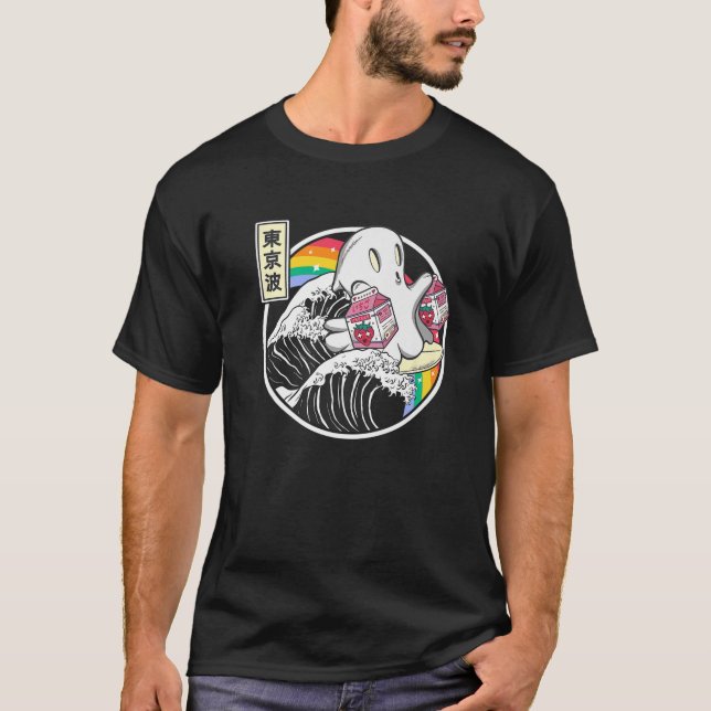 Camiseta Espírito De Surfe Com Cartons De Leite De Morango  (Frente)
