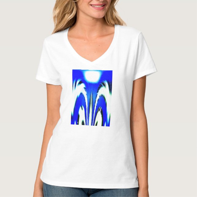Camiseta Espírito de verão azul e branco de férias (Frente)