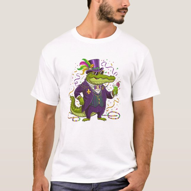 Camiseta Espírito Divertido de Carnaval de Mardi Gras (Frente)