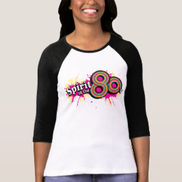 Camiseta "Espírito do anos 80", senhoras multirosa logo tee