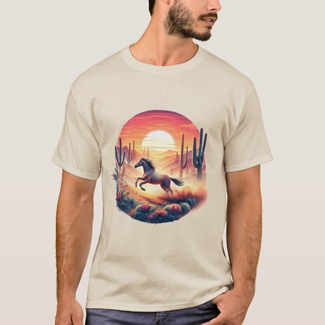 Camiseta Espírito do Deserto, Cavalo Majestoso (Frente)